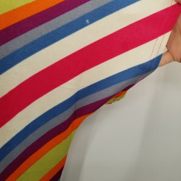 Vintage striped drop waist y2K Dress Short Sleeves Boat Neck Medium / SMall - Picture 4 of 5